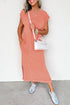 Effortless Cool Mineral Wash Pocketed Side Slit Long T-Shirt Maxi Dress
